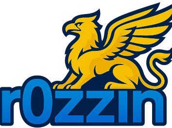 Logo, r0zzin with a gryphon on top